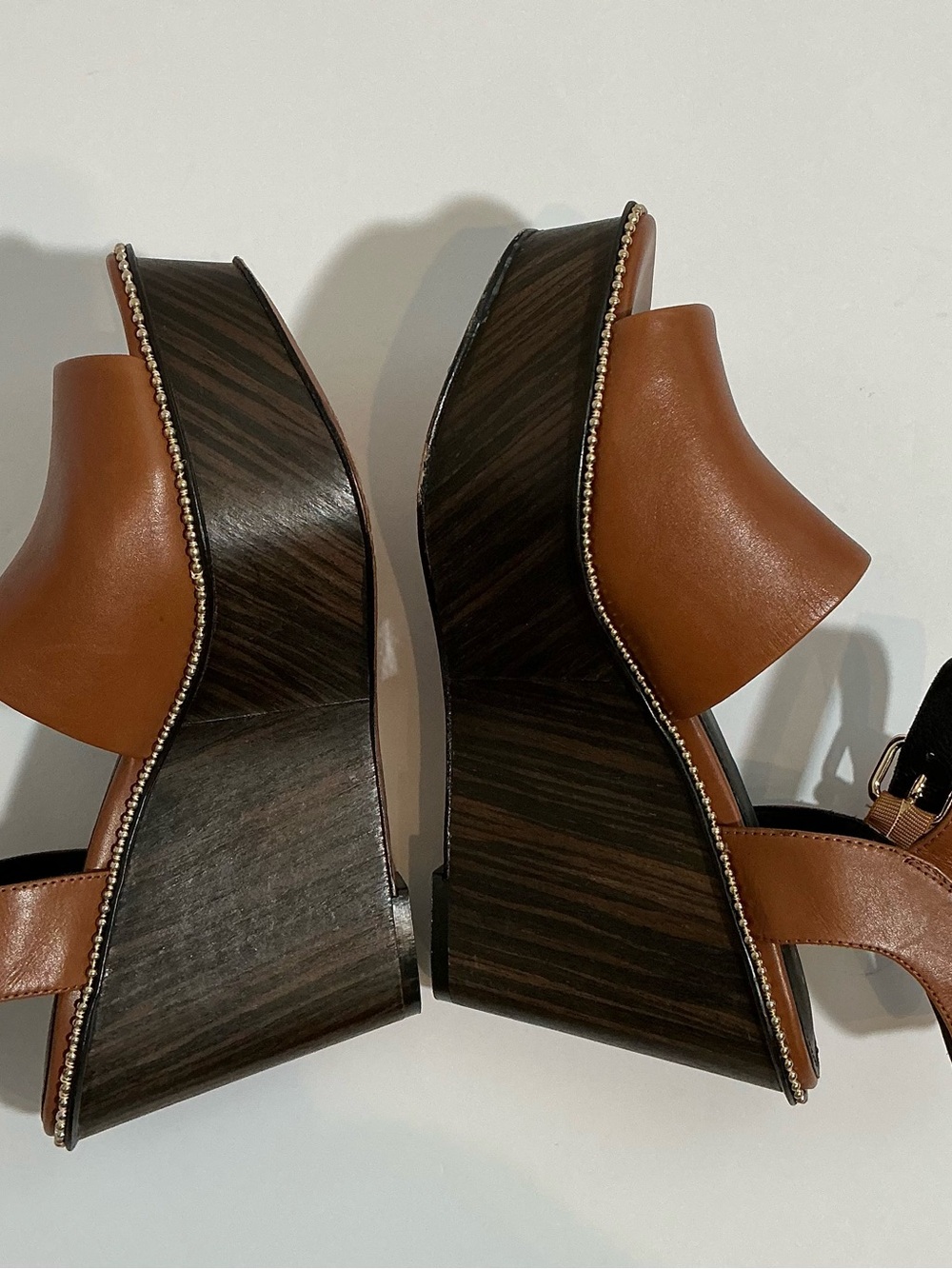 COACH Tan Leather Open-Toe Ankle-Strap Sandals - Picture 2 of 5